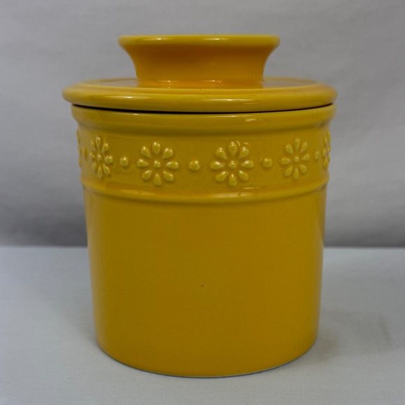 Yellow Ceramic Butter Jar With Lid by Koov - Picture 1 of 6